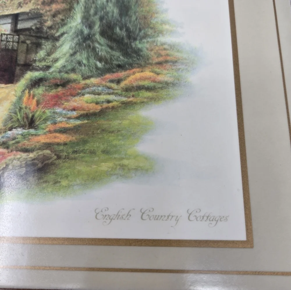 VINTAGE PIMPERNEL ENGLISH COUNTRY COTTAGES TRIVET PLACEMAT SET OF 5 ENGLAND CORK
